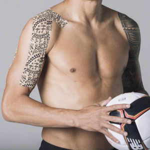 Биомеханический тейп Dynamic Tape 7,5 см х 5 м бежевый с черным тату