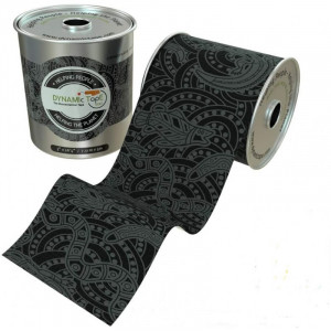 Біомеханічний тейп Dynamic Tape 7,5 см х 5 м Eco чорний з сірим тату